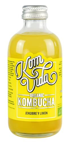 Té kombucha. Komvida. Kit sabor jengibre y limón. 12 botellas de 250 ml. Envío en frío.