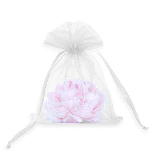 Teegxddy 50PCS bolsas de organza, regalo empaqueta Bolsas de organza bolsa de joyería, bolsitas de lavanda Ideal para regalos de la joyería dulces matrimonio-10x15cm (WHITE)