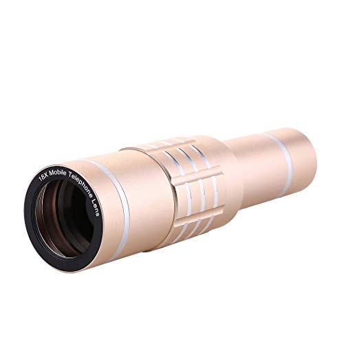 Telescopio Práctico Monocular, Telescopio Allmetal para Teléfonos Móviles Universal 18X de Alta Definición, Telescopio Monocular con Zoom, Perfecto para la Observación de Aves, Conciertos de Senderis