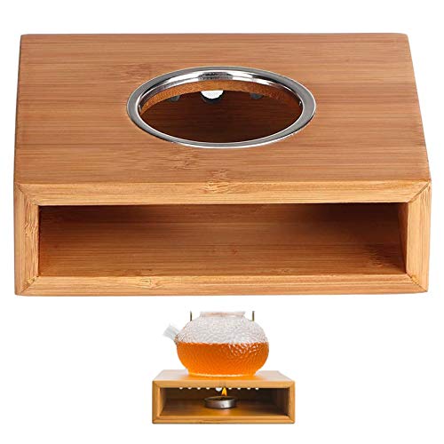 Tetera Base Velas Calefactora Calentador Té Sala Marco Hueco Accesorios Té Base Calefacción Bambú para El Hogar Dispositivo Calentamiento Estufa Elegante para Oficina Dormitorio Sala Estar Cocina