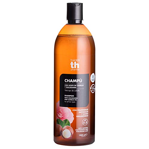 Thader Th Pharma Champú Aceite de Camelia y Macadamia Polifenoles, 1000 ml