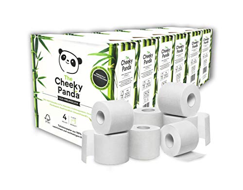 The Cheeky Panda Limited Papel higiénico sostenible de bambú, 6 paquetes de 4 rollos (24 rollos en total).