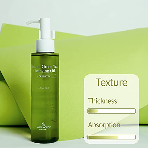 THE SKIN HOUSE SINCE 1979 BY NOKSIBCHO Aceite limpiador natural de té verde (5,07 onzas líquidas / 150 ml) | belleza limpia | Aceite de limpieza soluble en agua de limpieza profunda, no pegajoso