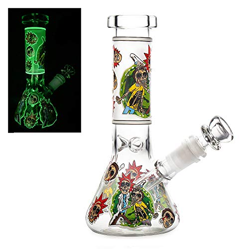 The7boX Tubos de agua de fumar de vidrio Bong con Downstem 14mm Luminoso Bongs 21cm 8.3"