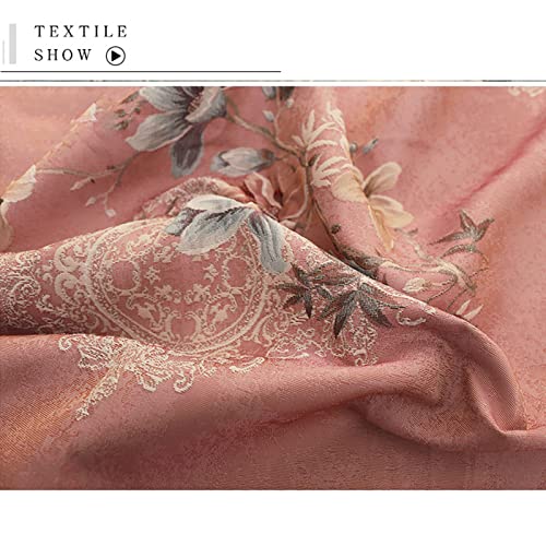 TINGCHAO Brocado Jacquard Tela de satén de Seda Nupcial Tridimensional Noble Patrón de Flor de Textura de Lujo en Relieve Tela Delicada para Vestido de Novia 100X145cm,Rosado,A