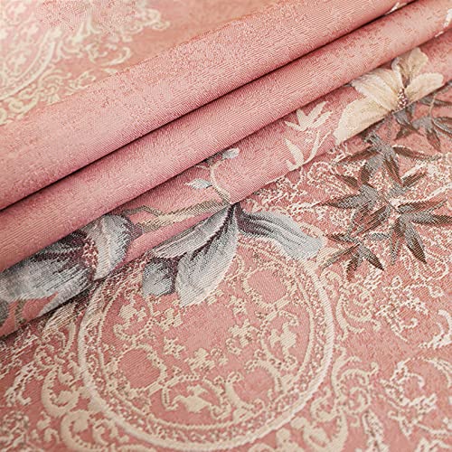 TINGCHAO Brocado Jacquard Tela de satén de Seda Nupcial Tridimensional Noble Patrón de Flor de Textura de Lujo en Relieve Tela Delicada para Vestido de Novia 100X145cm,Rosado,A