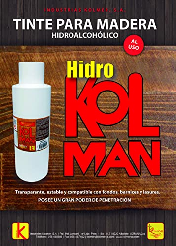 Tinte para Madera Hidroalcohólico Hidrokolman. Tintes madera (1 litro, Caoba Rojizo)