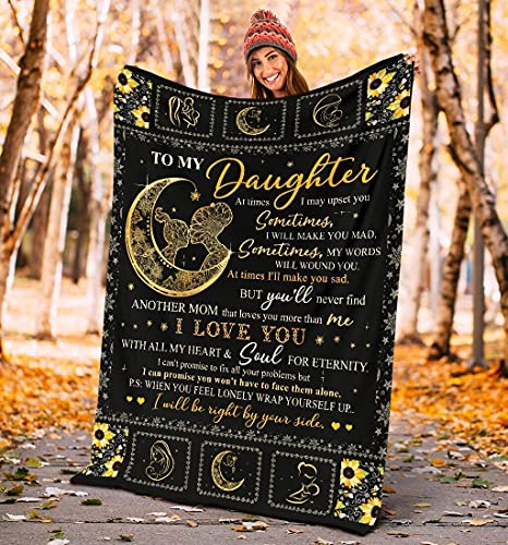 To My Daughter I Will Be Right by Your Side Regalo para hija e hija regalo de mamá – Manta de felpa regalo significativo para la familia