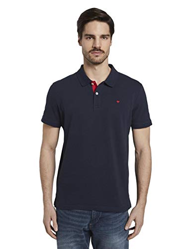 TOM TAILOR Basic Polo Camisa de polo, Hombre, 10668/Sky Captain Blue, XXXL