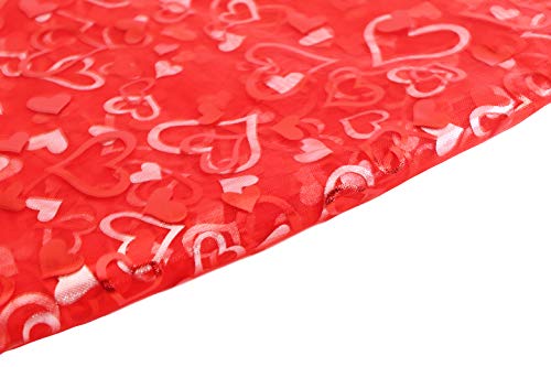 Toyland® 9M x 40cm Rollo de Organza Pura - Decoraciones Navideñas/Accesorios de Boda (Rojo con Corazones)