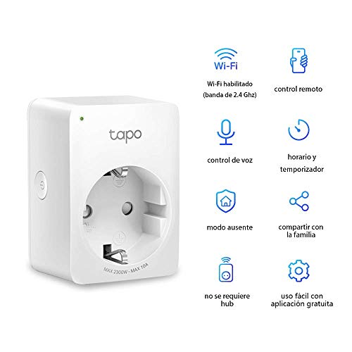 TP-Link Tapo P100 (4-Pack) - Mini Enchufe Inteligente Wi-Fi, óptimo para programar el encendido/apagado y ahorrar energía, no necesita HUB, compatible con Alexa y Google Home