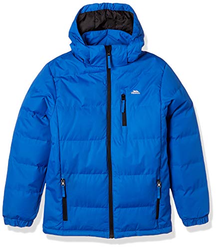 Trespass Tuff Chaqueta impermeable con capucha extraíble para niños, 7-8 años, color azul