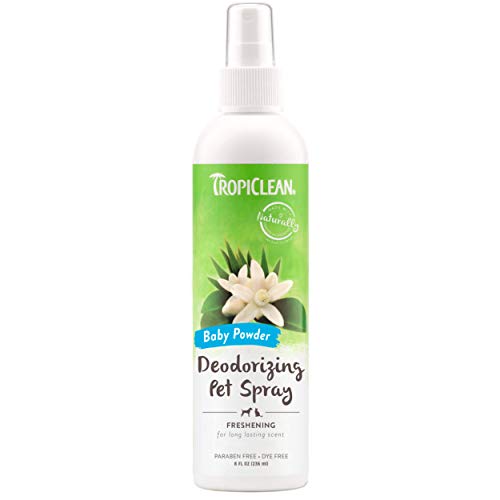 TROPICLEAN Spray Desodorante de Mascotas para Perros y Gatos - Aroma de Larga Duración - Sin Parabenos Ni Colorantes