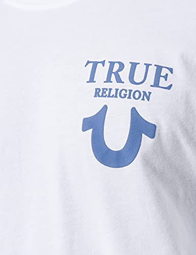 True Religion Crew Neck Long Sleeve Camiseta, Blanco, L para Hombre