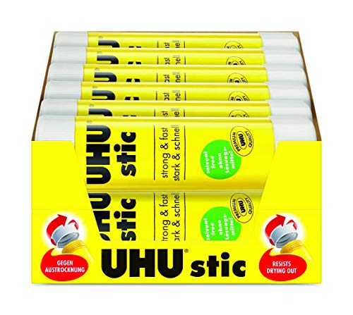 UHU 45621 - Barras de pegamento sólido (12 unidades, 40 g, lavable)