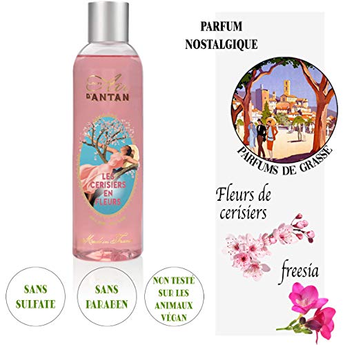 Un Air d'Antan® Set de 2 geles de baño o ducha, flor de cerezo, fragancia dulce y floral: Flor de cerezo y fresia - Fórmula espumosa e hidratante - 250ml mixto hombres/mujeres