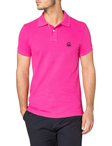 United Colors of Benetton Polo M/M 3089j3178 Camisa, Fucsia 3l5, L para Hombre