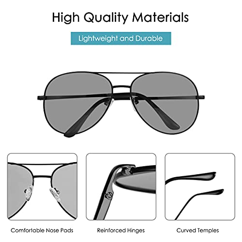 URAQT Gafas de Sol Deportivas Polarizadas, UV400 Protección Polarized Sunglasses, Super Ligero Marco Metal Gafas de Sol Polarizadas, Gafas de Sol para Hombre y Mujer para Conducir Ciclismo Pesca