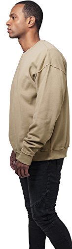 Urban Classics Oversized Open Edge Crew Sudadera, Arena cálida, M para Hombre