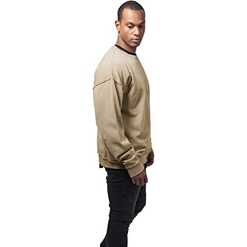 Urban Classics Oversized Open Edge Crew Sudadera, Arena cálida, M para Hombre