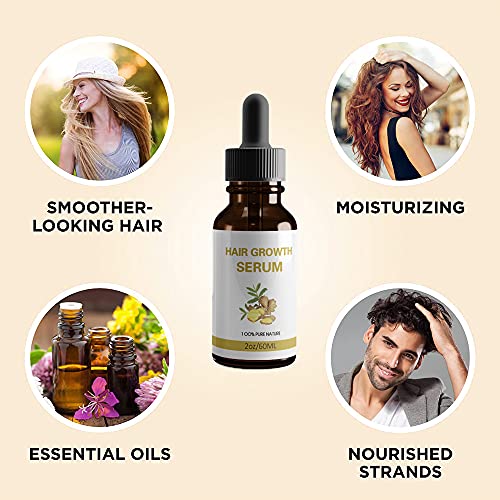 Utapossin Serum de Crecimiento del Cabello, Tratamiento para el Cabello, Serum de Crecimiento del Cabello con Esencia de Jengibre, para Anticaida de Cabello y Crece Pelo, 100% Natural (60ml)