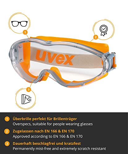 Uvex Gafas de seguridad Ultrasonic Supravision Excellence - transparente / gris-naranja