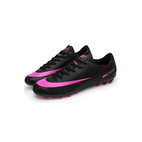 V-Do Zapatos de Fútbol Transpirables Tacos para Hombres/Señoras Unisex Botas de Fútbol Juvenil Niños/Gils Entrenadores, color Negro, talla 39 2/3 EU