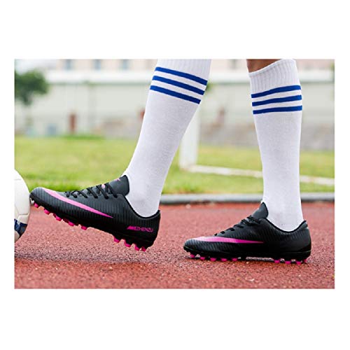 V-Do Zapatos de Fútbol Transpirables Tacos para Hombres/Señoras Unisex Botas de Fútbol Juvenil Niños/Gils Entrenadores, color Negro, talla 39 2/3 EU