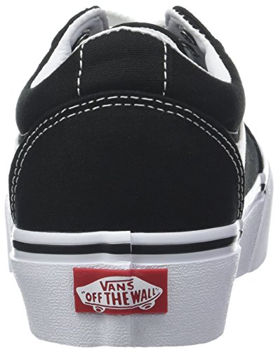 Vans Ward Platform Canvas Zapatillas Mujer, Negro (Canvas) Black/White 187), 36 EU (3.5 UK)