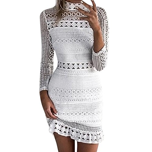 Vectry Vestidos Largos Casual Primavera Moda Mujer 2019 Rebajas Vestidos Vestidos De Verano 2019 Elegante Vestidos Mujer Casual Vestidos Coctel 2019 Vestidos Blanco (M, White)