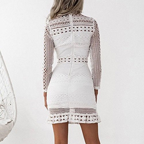 Vectry Vestidos Largos Casual Primavera Moda Mujer 2019 Rebajas Vestidos Vestidos De Verano 2019 Elegante Vestidos Mujer Casual Vestidos Coctel 2019 Vestidos Blanco (M, White)