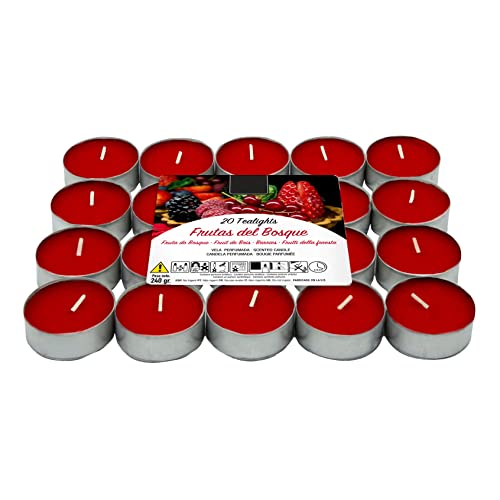 Velas de Té Aromáticas Velas perfumadas - Frutos Rojos Pack 20 Velas