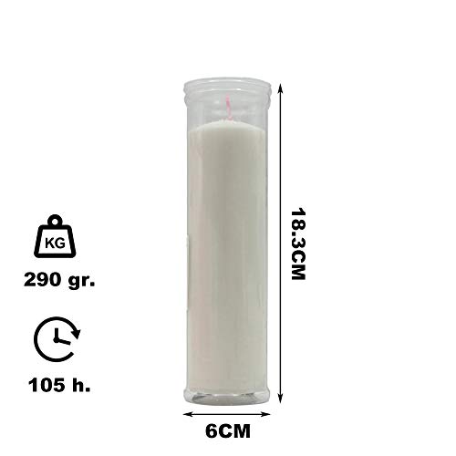 Velón Blanco Grande Velas de Algodón Puro Sin Perfume Pack 24 Unidades (Blanco)