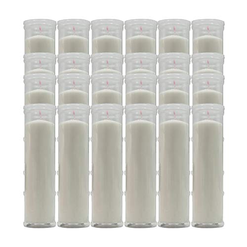 Velón Blanco Grande Velas de Algodón Puro Sin Perfume Pack 24 Unidades (Blanco)