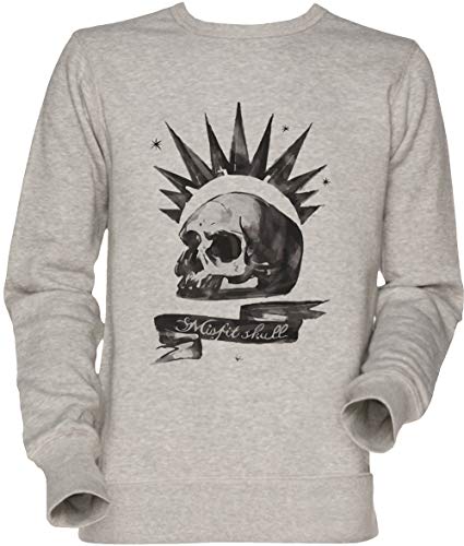 Vendax Chloes Shirt - Misfit Skull Unisexo Hombre Mujer Sudadera Jersey Gris Men's Women's Jumper Sweatshirt Grey