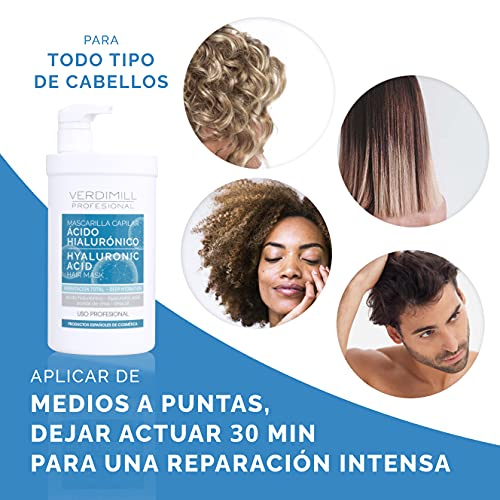 Verdimill Mascarilla Capilar De Ácido Hialurónico, Blanco Y Azul, 970 ml