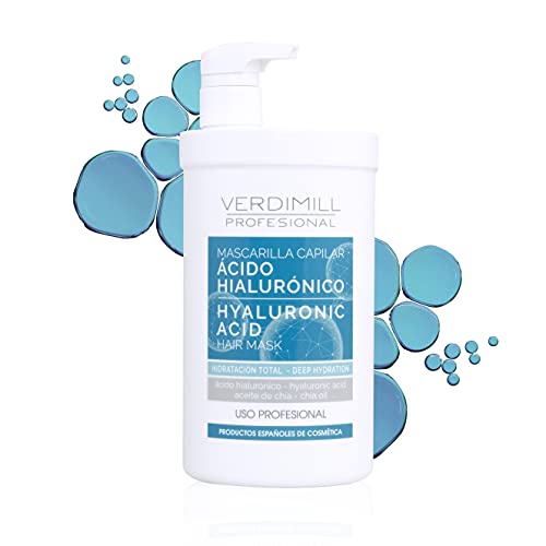 Verdimill Mascarilla Capilar De Ácido Hialurónico, Blanco Y Azul, 970 ml