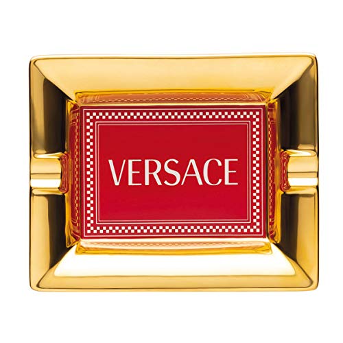 Versace by Rosenthal Medusa Rhapsody - Cenicero (13 cm, porcelana), color dorado y rojo