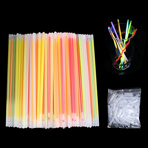 Vicloon 100 Pcs Barras Luminosas,Pulseras Fluorescentes Tubos Luminosos,Pulseras Luminosas para Carnaval Festividad Fiestas Disfraces