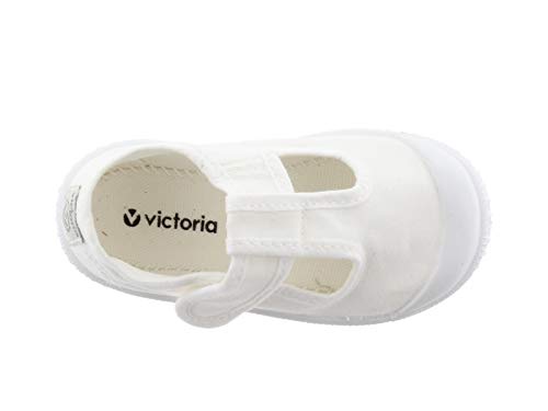 victoria Plano VICTORIA Sandalia 1915 Lona Tintada ALGODÓN TEÑIDO, ECOLÓGICO Y 30% Reciclado con Cierre DE Tira ADHERENTE 136625-KIDS para Unisex-niños Blanco 22