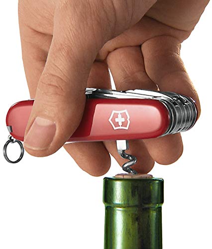 Victorinox Climber Navaja con 14 funciones, incluyendo hoja, tijeras y sacacorchos, rojo transparente