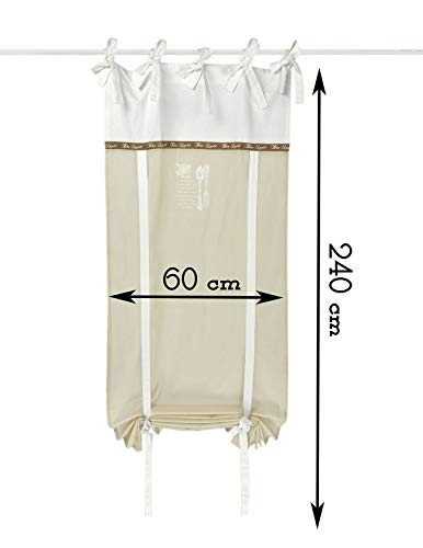 Visillo para Ventana , Decoración del Hogar , Cortina Corta de Ventana Romántico Rústico Country Chic - Cuchillería - 60x240 - Blanco / Beige Claro