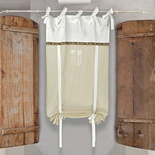 Visillo para Ventana , Decoración del Hogar , Cortina Corta de Ventana Romántico Rústico Country Chic - Cuchillería - 60x240 - Blanco / Beige Claro