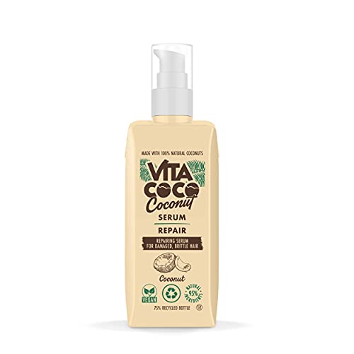 Vita Coco Sérum reparador de coco (150 ml) para cabellos dañados • Acelerador del crecimiento y sérum antirrotura con 100 % coco orgánico que protege y repara el cabello • Para todo tipo de cabellos