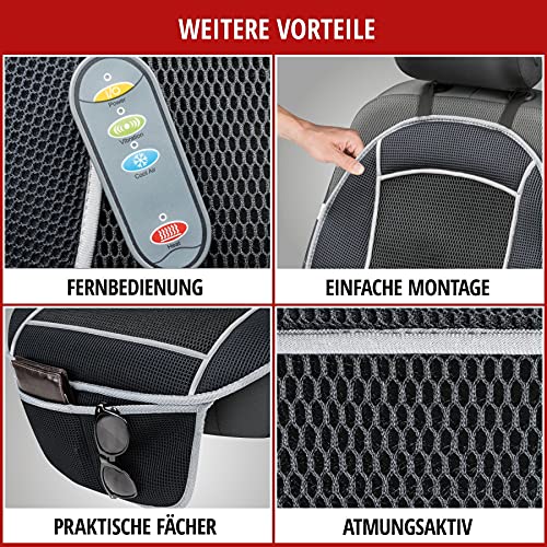 WALSER 16650 Funda de asiento CoolHeat, funda de asiento transpirable con función de refrigeración y masaje, protector de asiento CoolHeat