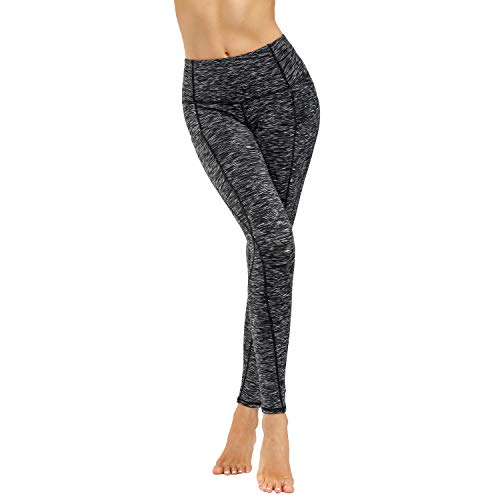 WateLves Leggings de Yoga para Mujer, Pantalones de Deporte, Mallas para Correr, Cintura Alta, con Bolsillos, elásticos, para Yoga, Deporte, Fitness, Todo el año, Mujer（cmh.Negro-CK,XL