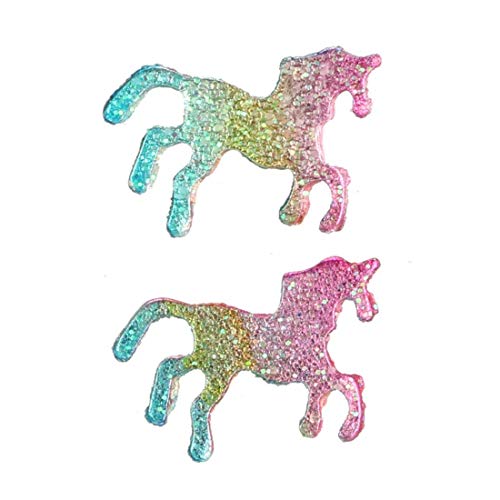 WECDS-E Pendientes Estilo Europeo y Americano Pendientes pequeños de Pony de Colores Frescos Pendientes de Animales Pendiente de Pony con Purpurina Mujer