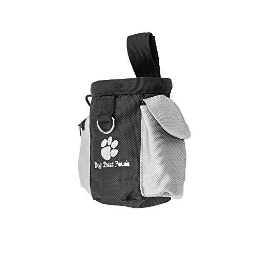 WEKON Bolso de Entrenamiento de Perro, Bolso Premios de Perro, Bolso de Adiestramiento de Perro, Bolso de Cintura Tratamiento de Perro Impermeable Antirasguños con Cordón y Bolsillo 12.5*8*12.5cm L