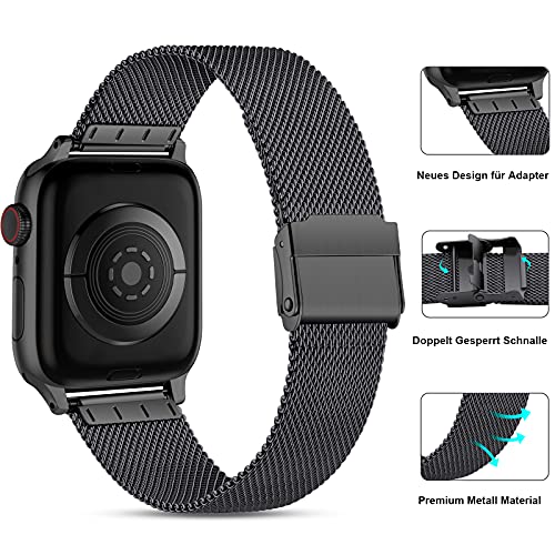 Wepro Correas Compatible con Apple Watch Correa 44mm 42mm para Mujeres/Hombres, Correa de Metal para Apple Watch SE/iWatch Series 6 5 4 3 2 1,44mm 42mm/Gris Espacial