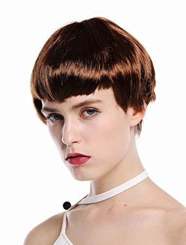 WIG ME UP- 91087-ZA6A Peluca Mujer Hombre Carnaval Halloween Pelo Corto castaño Dorado Flequillo